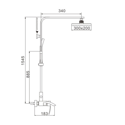 Душевая система латунь белый/хром R1536F Душевая система латунь белый/хром R1536F