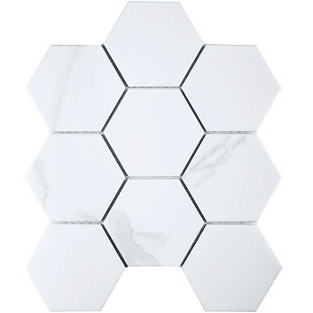 Керамическая мозаика, Hexagon big Carrara Matt 95x110, Geometry Керамическая мозаика, Hexagon big Carrara Matt 95x110, Geometry