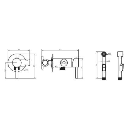 D3075000 Logic смеситель с гигиеническим душем, встроенный, цвет хром D3075000 Logic смеситель с гигиеническим душем, встроенный, цвет хром