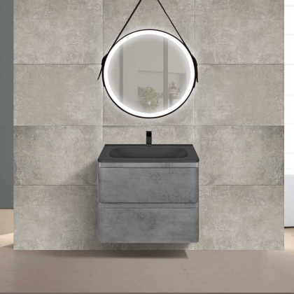 База под раковину Vico 600 подвесная, 2 выкатных ящика soft close, Beton База под раковину Vico 600 подвесная, 2 выкатных ящика soft close, Beton