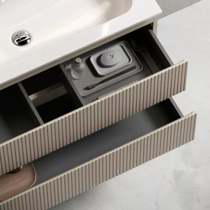 Тумба подвесная SANCOS Snob T 590х445х500, c двумя ящиками оснащенными доводчиками, Beige Soft , арт.SNT60CE Тумба подвесная SANCOS Snob T 590х445х500, c двумя ящиками оснащенными доводчиками, Beige Soft , арт.SNT60CE