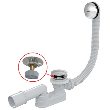 Сифон для ванны CLICK/CLACK, металл