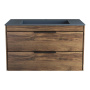 База под раковину Chiara 2D 800 подвесная, 2 выкатных ящика soft-close, С.Oak