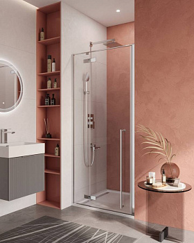 LINER-B-12-90-C-Cr-L Душевой уголок, Условный размер, мм:900x1950 Габариты с диапазоном регулировок, мм:(890-905)x1950 