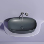 Умывальник чаша накладная овальная (цвет Темный Антрацит Матовый) Element 600*380*138мм