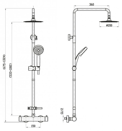 Душевая стойка BelBagno NOV NOV-VSC-T-IN Душевая стойка BelBagno NOV NOV-VSC-T-IN