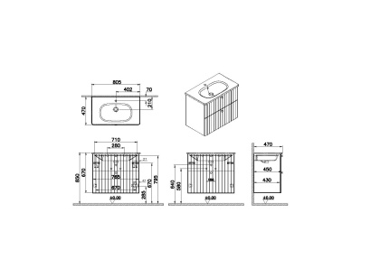 Тумба с раковиной Vitra Root Groove 80 см с круглой раковиной, 2 ящика, матовый белый Тумба с раковиной Vitra Root Groove 80 см с круглой раковиной, 2 ящика, матовый белый