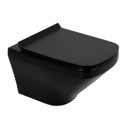 Комплект 4 в 1 Унитаз подвесной BelBagno SELA BB3201CHR-MB с сиденьем BB3201SC-MB + Система инсталляции для унитазов BelBagno BB002-80 с кнопкой смыва