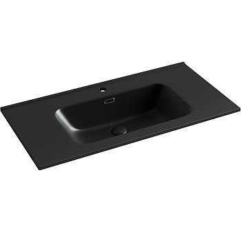 Умывальник накладной прямоугольный (цвет Черный Матовый) Element 910*465*180мм