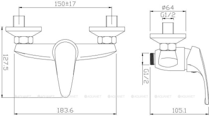 Смеситель для душа Aquanet Practic AF100-30С