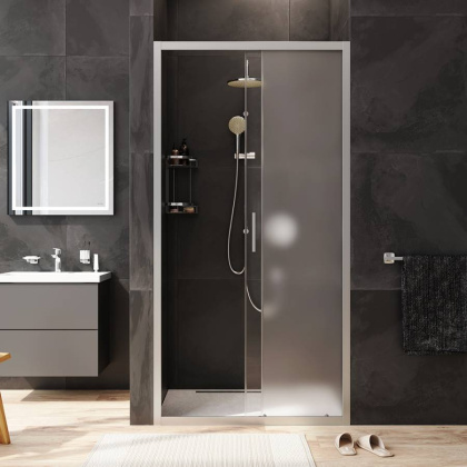 W90G-100-1-195MM Gem Solo Дверь душевая 100х195, стекло матовое, профиль матовый Хром