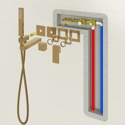 Смеситель встроенный для ванны с душем Timo Selene 2014/17YSM золото матовое Смеситель встроенный для ванны с душем Timo Selene 2014/17YSM золото матовое