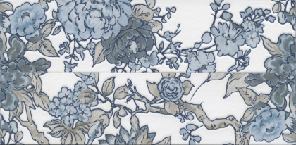 Бордюр VT\A491\11037R Жардим Синий/Голубой/Белый (30см*7,2см*9мм) (20шт/0,432м2) Флора 1, шт