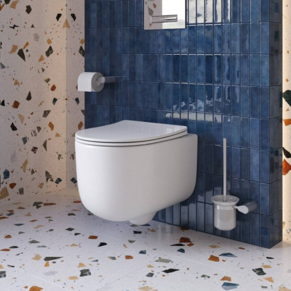 Унитаз подвесной безободковый с сиденьем и смывом TORNADO BelBagno SOFT-TOR
