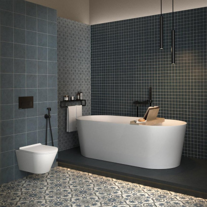 Чементо синий тёмный матовый обрезной 30x60x0,9