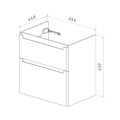 Тумба Lemark BUNO 70см под 1 раковину, подвесная/напольная, 2 ящика, цвет корпуса, фасада: Белый глянец Тумба Lemark BUNO 70см под 1 раковину, подвесная/напольная, 2 ящика, цвет корпуса, фасада: Белый глянец