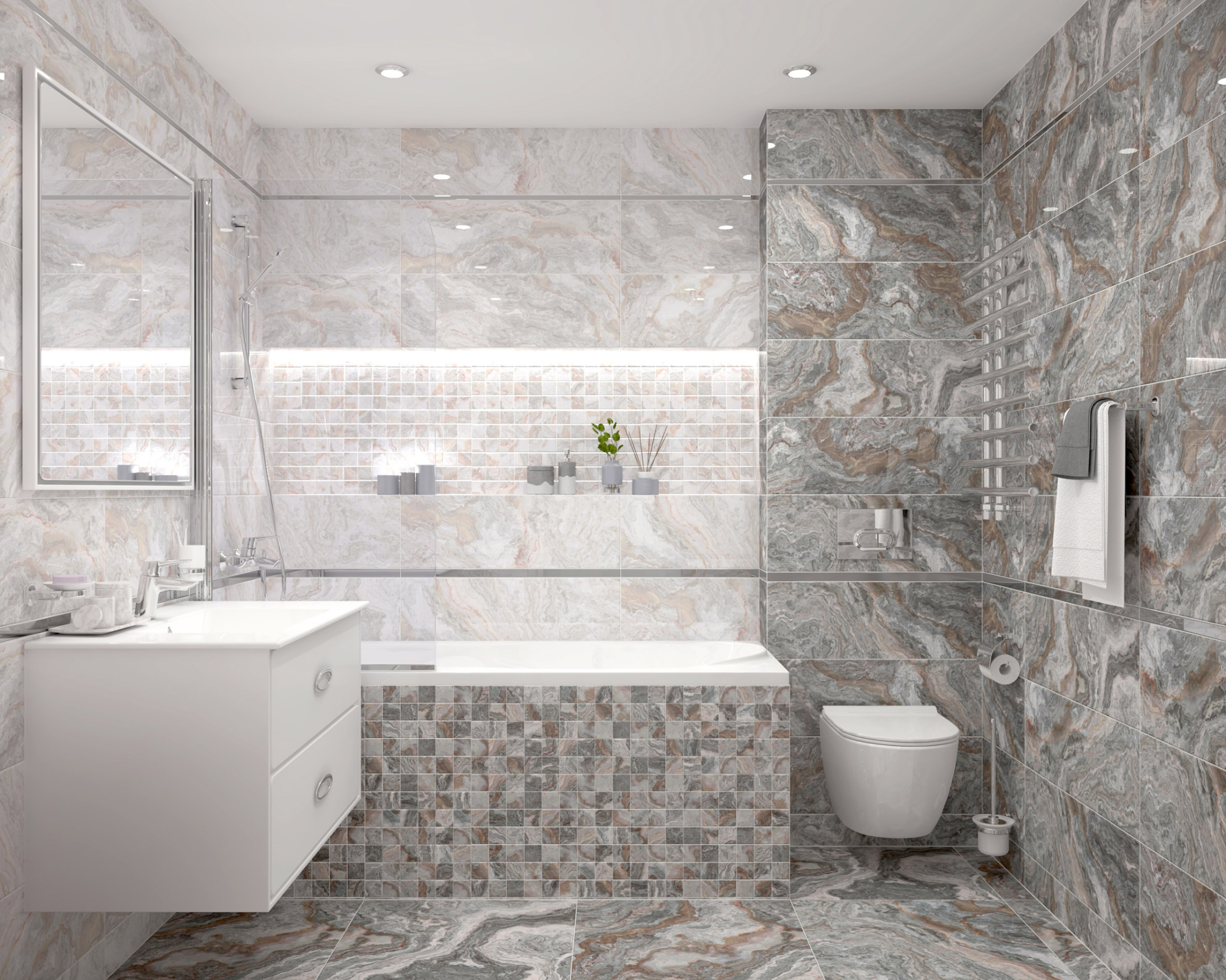 Мозаика Gray серый 30х30,шт.