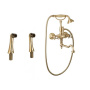 LORD-PBV2-03/24-Bi Смеситель на борт ванны с поворотным изливом и ручным душем Исполнение: Золото 24 карат, Ручки: Белый 