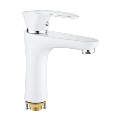 Смеситель для раковины латунь, белый S9801F Смеситель для раковины латунь, белый S9801F