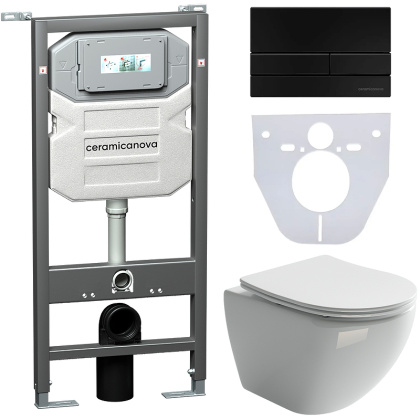 Сет 4 в 1 Инсталляция с кнопкой+унитаз+шумоизоляция