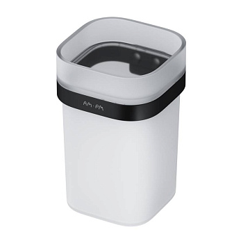 A8F34322 Func Стеклянный стакан с настенным держателем, черный