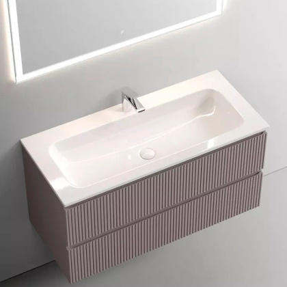 Тумба подвесная SANCOS Snob T 995х445х500, c двумя ящиками оснащенными доводчиками, Doha Soft, арт.SNT100SM Тумба подвесная SANCOS Snob T 995х445х500, c двумя ящиками оснащенными доводчиками, Doha Soft, арт.SNT100SM