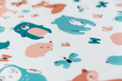 Обои виниловые Уик-энд мотив, оранжево-синий животные