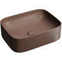 Умывальник чаша накладная прямоугольная (цвет Темно-Коричневый Матовый) Element 505*380*150мм