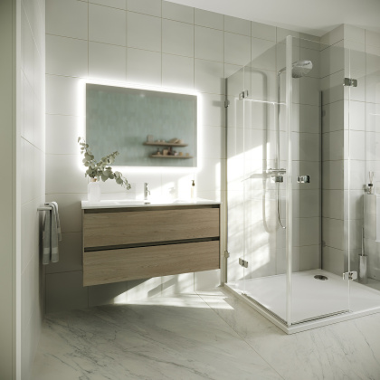 Тумба подвесная SANCOS Cento 990х450х500, c двумя ящиками оснащенными доводчиками, карпатская ель, арт.CN100KE Тумба подвесная SANCOS Cento 990х450х500, c двумя ящиками оснащенными доводчиками, карпатская ель, арт.CN100KE