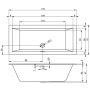 Акриловая ванна Riho Rething Cubic 170x75