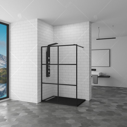Душевая перегородка RGW Walk In WA-11-B 110 профиль Черный стекло прозрачное
