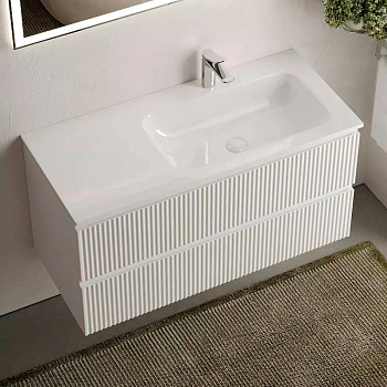 Тумба подвесная SANCOS Snob R правая 995х445х500, c двумя ящиками оснащенными доводчиками, Bianco , арт.SNR100RW