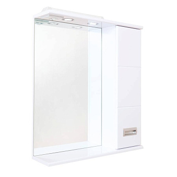 Шкаф-зеркало Onika Балтика 67 белый, правый, с подсветкой