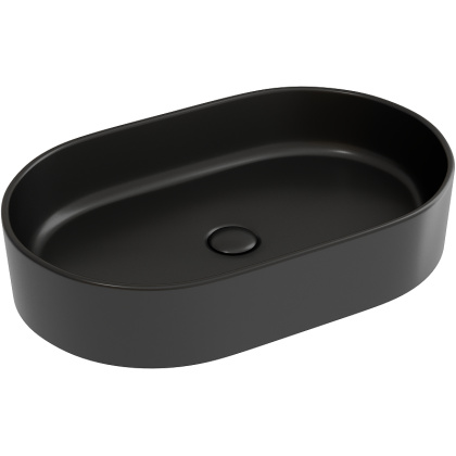 Умывальник чаша накладная овальная (цвет Черный Матовый) Element 608*385*122мм