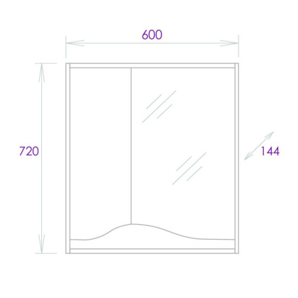 Шкаф-зеркало Onika Брендон 60 бетон крем/камень светлый