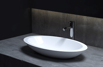 Раковина Salini CALLISTA 1101202SMRH 102 S-Stone покраска по RAL снаружи, накладная, матовая Раковина Salini CALLISTA 1101202SMRH 102 S-Stone покраска по RAL снаружи, накладная, матовая