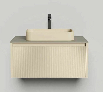 Подвесная тумба Domino 800, эмаль, фрезерованный фасад