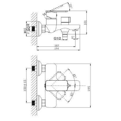 Смеситель для ванны с коротким изливом RUSH Bruny (BR4335-44) Смеситель для ванны с коротким изливом RUSH Bruny (BR4335-44)