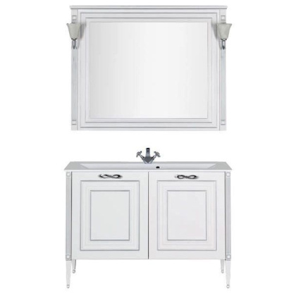 Мебель для ванной Aquanet Паола 120 белый/серебро (литьевой мрамор)