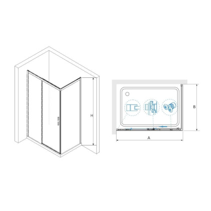 Душевой уголок RGW LE-41-1 (LE-12 + Z-060-2), RGW 341241190-011