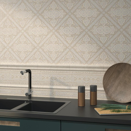 Бордюр Багет BLC022R Карму бежевый светлый (30см*5см*1,9мм) (13шт/0,195м2) Камень, шт