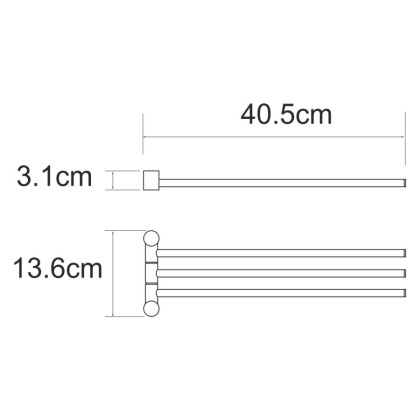 K-1033BLACK Держатель полотенец тройной