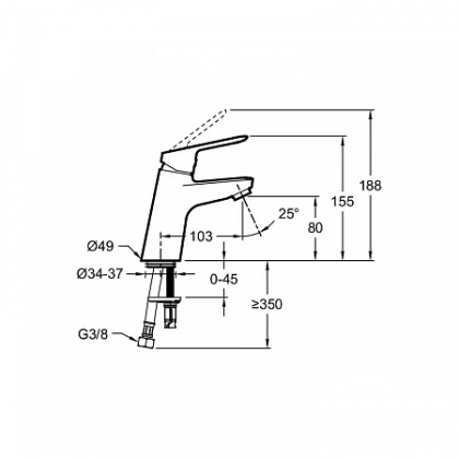 Смеситель Jacob Delafon Lucien для раковины E20849-CP хром, шт