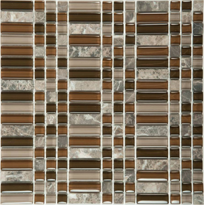 Мозаика S-809 стекло камень (15*15*48*8) 300*300 