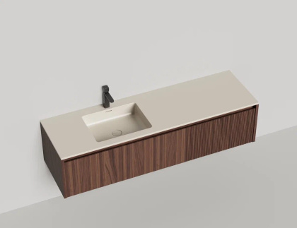 Подвесная тумба Domino 1600, шпон, под встраиваемую раковину