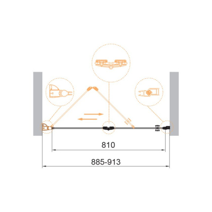 ECO-O-BS-12-90-C-Cr Душевая дверь