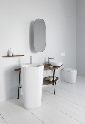 Plural Треугольная раковина-чаша низкая, 47 cm, Матовый Белый