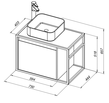 Тумба под раковину Aquanet Nova Lite Loft 75 L дуб рустикальный Тумба под раковину Aquanet Nova Lite Loft 75 L дуб рустикальный