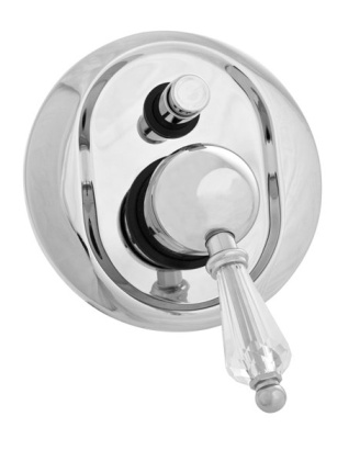 VINTAGE-VDIM-03/24-Sw Встраиваемый однорычажный смеситель для душа с переключателем, золото, ручка Swarovski