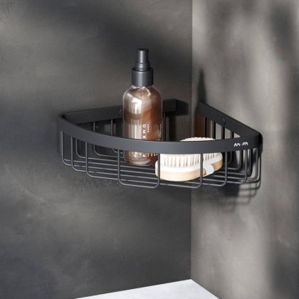 Корзина для душа угловая Sense L, 5,9х30х23 см, черная, A7452122